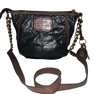 Fossil Black and Tan Crossbody Bag